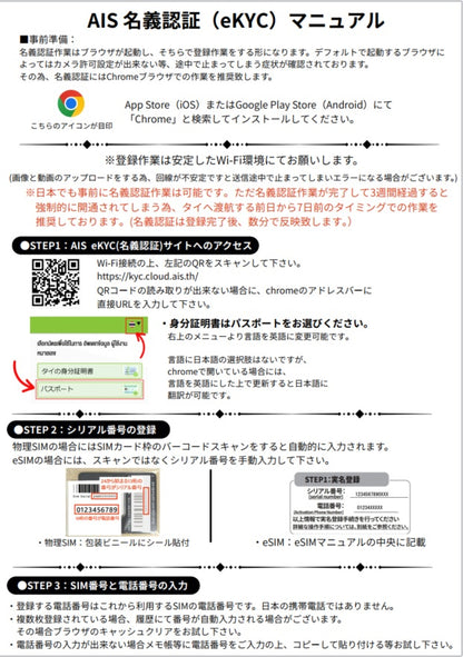 【タイeSIM】タイAIS sim 利用期間10日間 データ通信使い放題 タイプリペイドSIM　※esimの為、物理SIMの発送はありません。