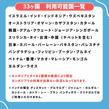 【eSIM】 SIM2Flyアジア33カ国 データ容量6GB 利用期間8日間(192時間) / ※esimの為、物理SIMの発送はありません。/ インドネシア オーストラリア 韓国 シンガポール 台湾 中国 日本 フィリピン ベトナム 香港 マカオ マレーシア等