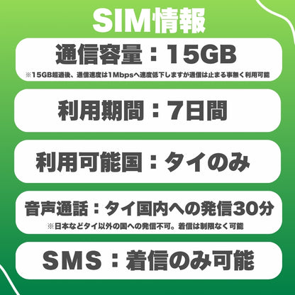 【タイeSIM】AIS 利用日数7日 速度が一定で使い放題 タイ プリペイドSIM ※eSIMの為、物理SIMの発送はありません。